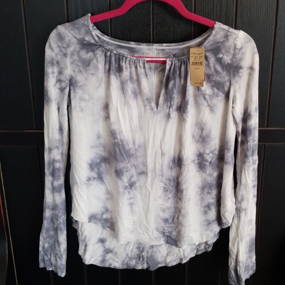 Grey and White Top